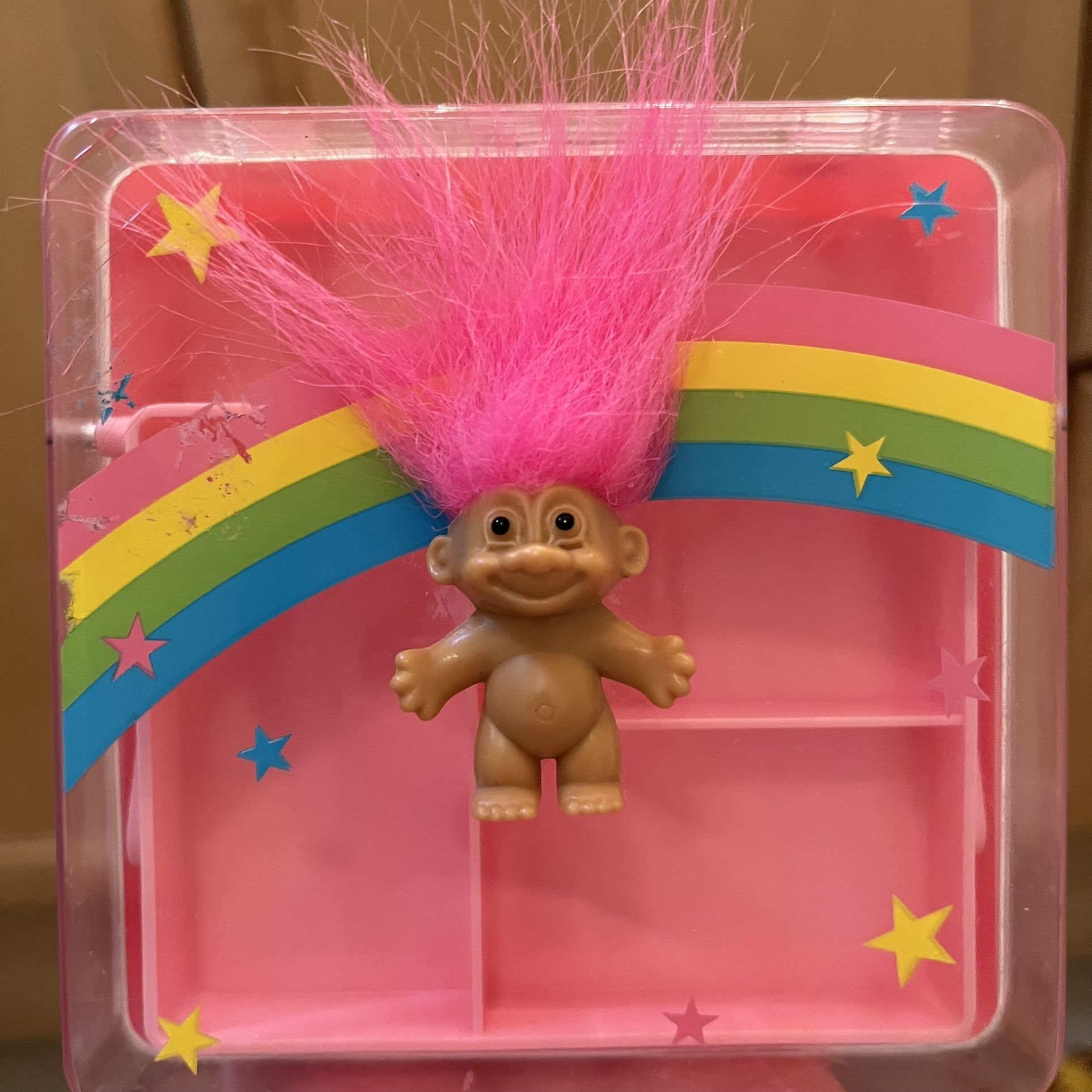 Vintage Troll Doll Travel Jewelry Box Caboodle (1990s Toy Russ Berrie)
