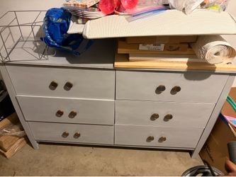 6 Drawer Contemporary Gray Dresser