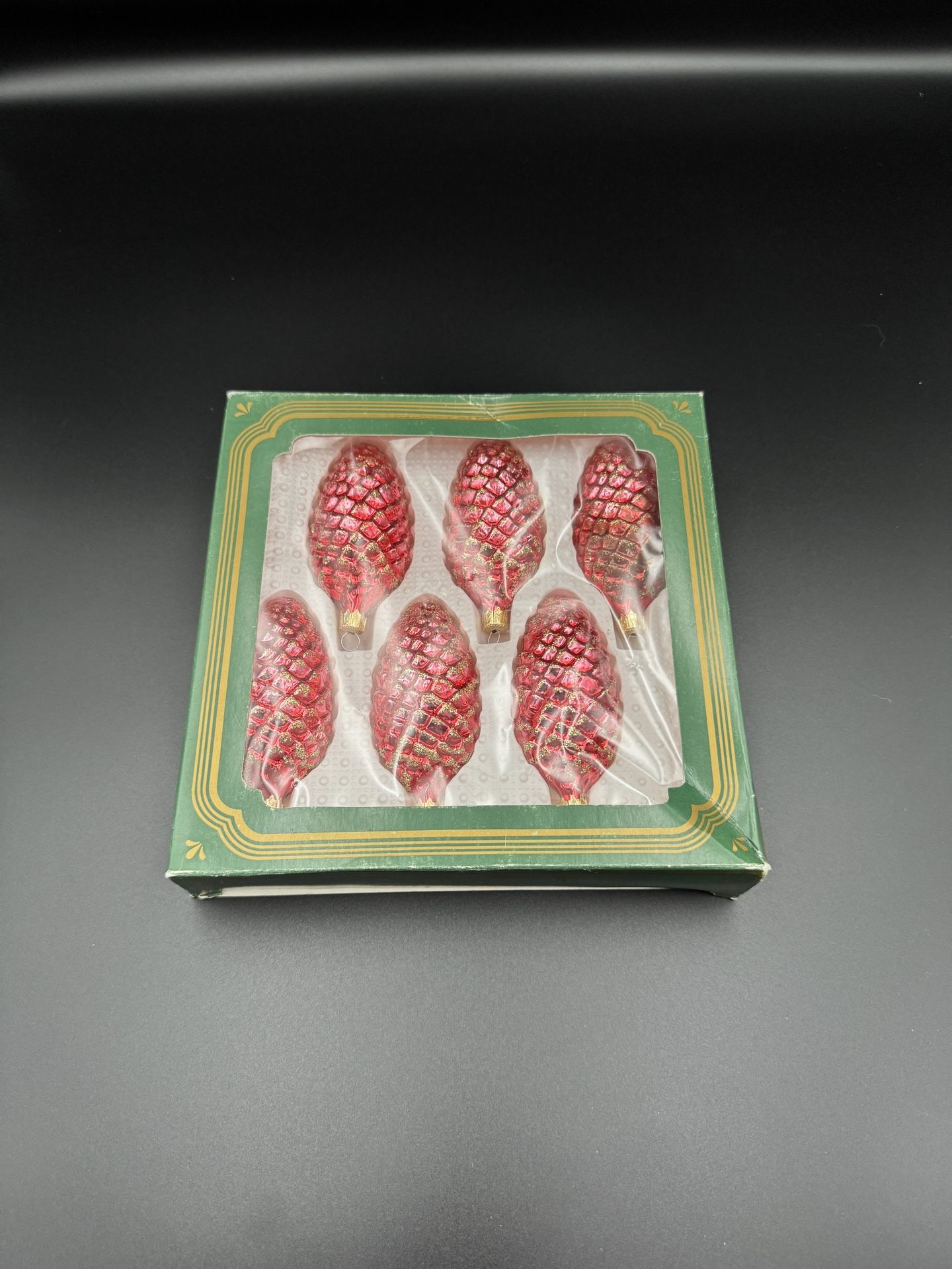 Vintage Kurt Adler Glass Pinecone Ornaments – Set of 6