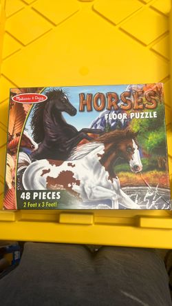 MELISSA & DOUG HORSES FLOOR PUZZLE PREOWNED.
