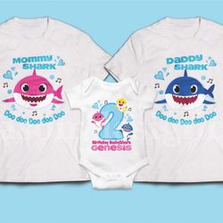 Birthday Baby Shark T-shirts For Family Camisetas