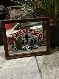 vintage Anchor Steam Beer bar mirror,
