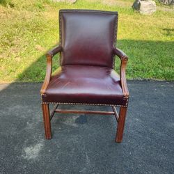 Handsome Formal Leather Chair 