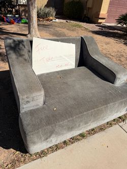 Living Spaces - Gray Fabric Loveseat Sofa