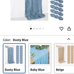  Dusty Blue Cheesecloth Table Runner 35 x 120 inch Boho Gauze Cheese Cloth Table Runner Vintage Rustic Sheer Runners for Wedding Bridal Sh