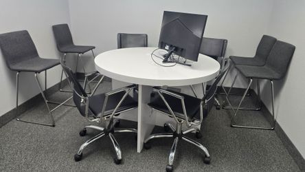 Round White Conference Table