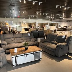 Manual Reclining Sofa And Loveseat