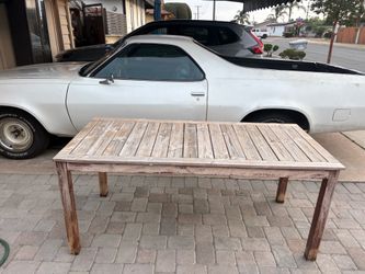 Rustic Solid Wood Farmhouse Dining / Patio Table 72” x 31” - $39