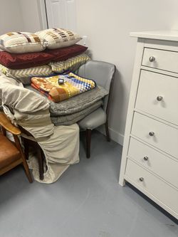 Grey Leather Chairs (4)