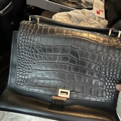 Celine Trapeze Medium Black Leather Bag