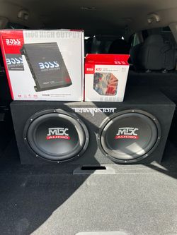 MTX Audio Terminator Dual Subwoofer Bundle with Boss Amp