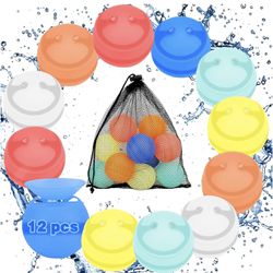 Reusable Water Balloons—12pcs Summer Toys 