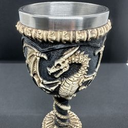 Gothic Dragon Chalice-Skeleton Design Fantasy Goblet