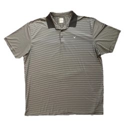 Callaway Men’s Size XXL 2X Stripped Golf Polo Shirt Black White Stretchy Comfort