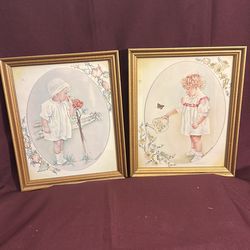 Vintage E Livesey portraits children 1970 wall art transart
