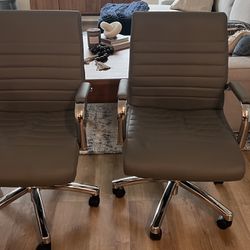Confort Faux Leather Grey Office chair