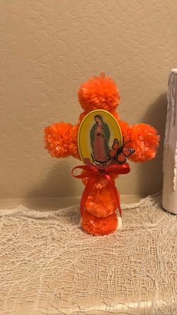 Mini cruz con virgen de Guadalupe