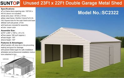 ‼️Brand New 22x23 metal garages
