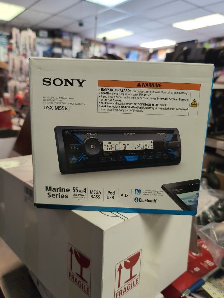 Sony DSXM55BT Bluetooth Marine Digital Media Stereo Receiver SiriusXM Ready, Single DIN