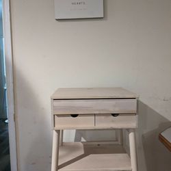 White Wooden TALL DESK OR TALL NIGHTSTAND 