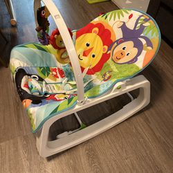 Fisher-Price Infant-to-Toddler Rocker in the Green Rainforest design