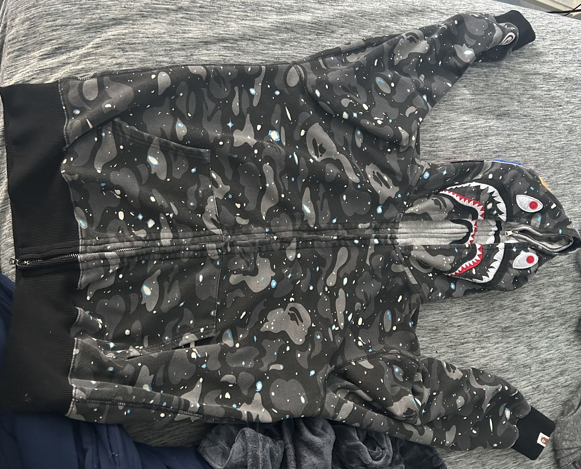 Bape Space Camo Shark Full Zip Double Hoodie