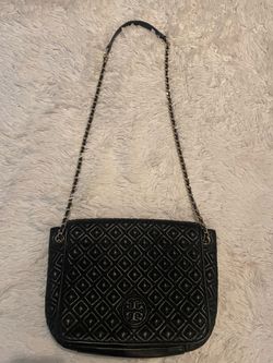 Tory Burch Black Quilted Leather Shoulder Bag