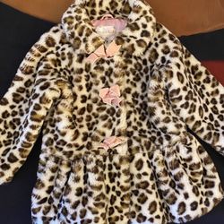 Wonder kids Leopard Print With Pink Bows 4T Kid Coat 