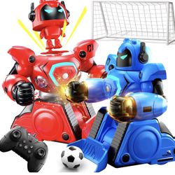 LZZAPJ 2-Pack Remote Control Fighting Robot Battle Bots Toys with Sounds & Lights - Soccer Game Mode, Suitable for Adults & Kids Ages 6 7 8 9 10 11 12