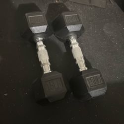 15lb Rubber Dumbbell 