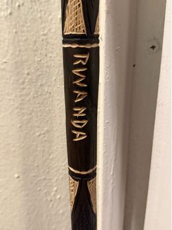 Carved walking/ decorative staff from Rwanda