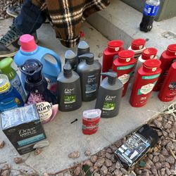 Body wash Doveman plus gear, allspice, shower gel, deodorant, bars of soap, Downey infusions, liquid dawn bundle deal