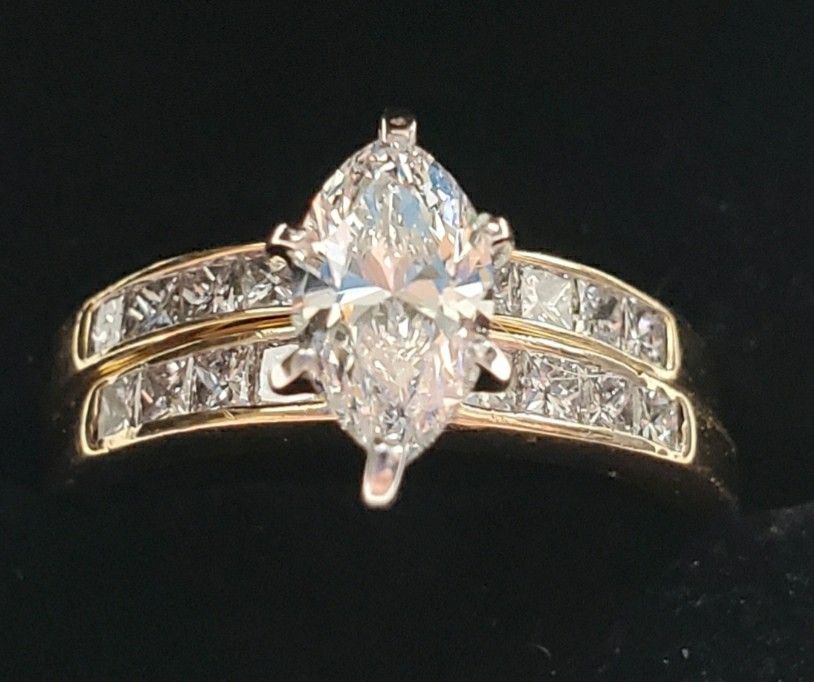 Barsky .75ct Diamond Wedding ring & Engagement Ring Band size 6.5