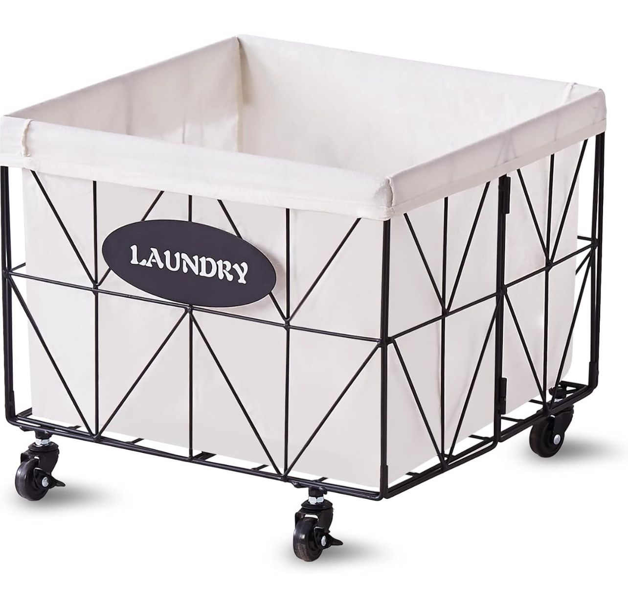 Wimarsbon Shelf Baskets with Wheels – Collapsible Storage Bins (Set of 4)