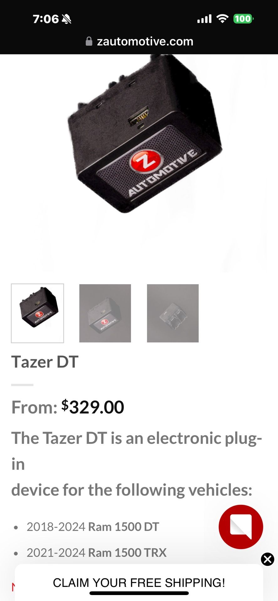 Tazer Dt For 2019-2023 Ram 1500