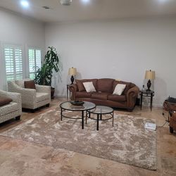 Thomasville 86 in Nubuck  suede leather sofa