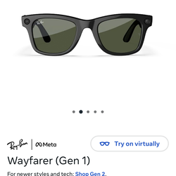 Meta Ray Ban Wayfair glasses with charging case