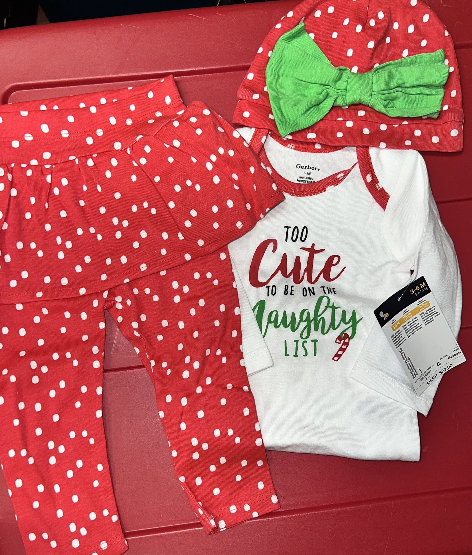 New 3pc Holiday Outfit. 3/6m