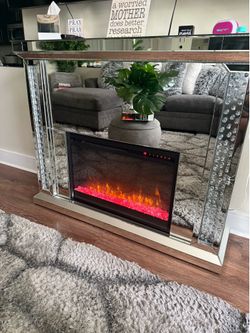 Mirrored Fireplace Stand