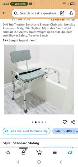 Transfer bench with cutout for shower access
