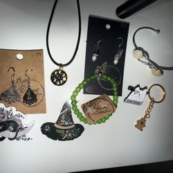 Witchy Jewelry & Sticker Bundle