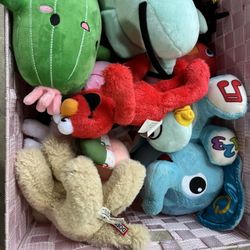 Basket Full Of Assorted Stuffed Animals 