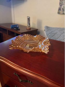 Vintage Diamond Point Marigold Dish