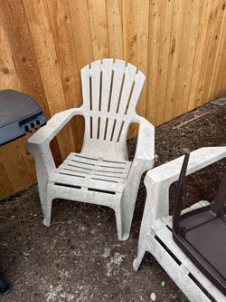 Plastic Adirondack-Style Patio Chair