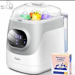 PINNGUSHI Baby Bottle Washer Pro, Sterilizer, Dryer & Water-Filter, 5-in-One Cleaning Machine - NEW