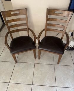 Pair Of Solid Wood Chairs