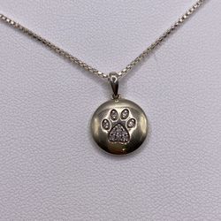 India 925 Paw Print Necklace 