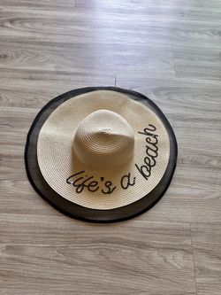 Life's a Beach Wide Brim Straw Sun Hat
