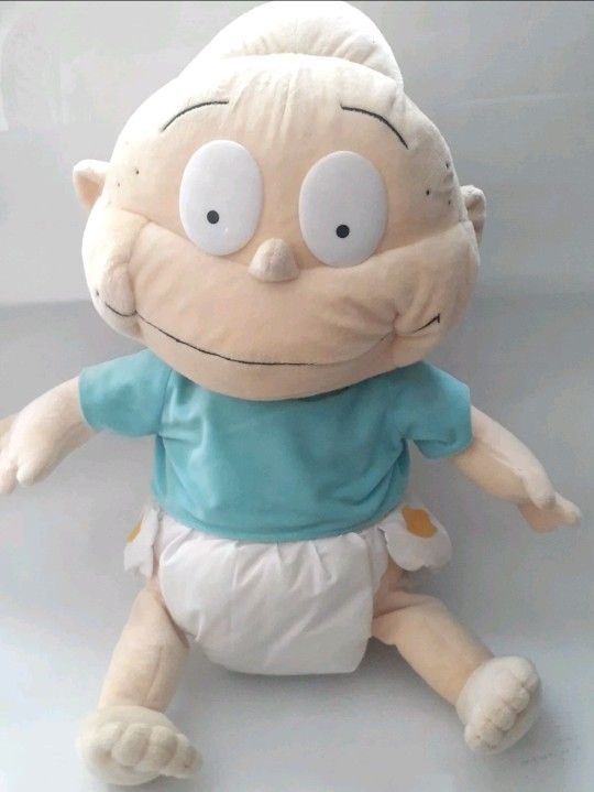 Rugrats Tommy Plush Baby Doll Toy Blue Shirt Diaper Nanco 16" 2000 Nickelodeon