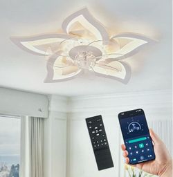 LEDIARY Flower Ceiling Fan with Light & Remote Control